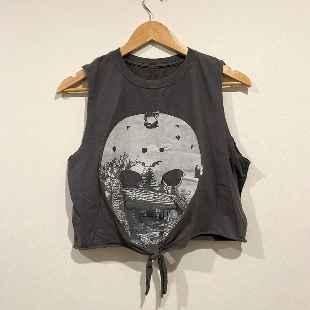 FRIDAY THE 13TH cropped tie front tee